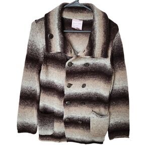 Romeo & Juliet Couture Striped Cardigan Sweater Shawl Collar Women's Large